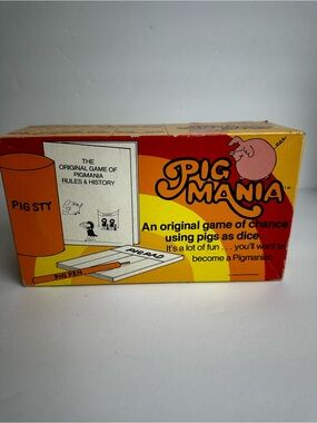 Pig Mania Vintage 1977 Game Complete David Moffat Dice Chance Pig Pen Sty Pad